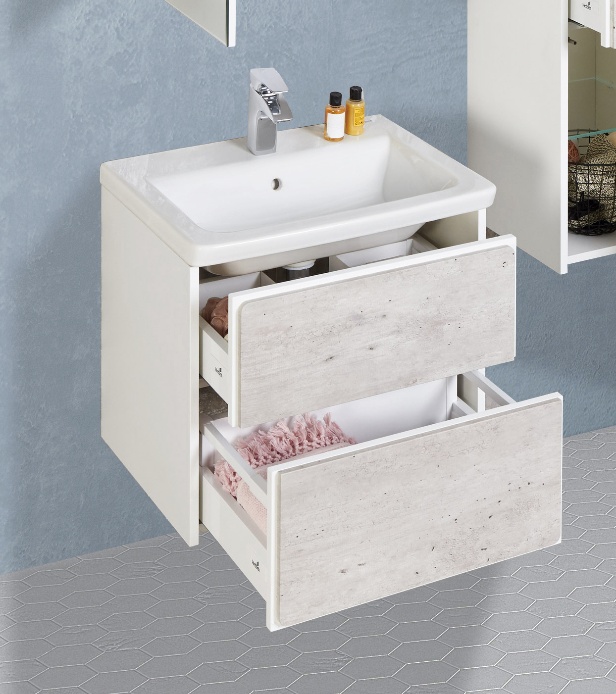 Мебель для ванной Roca Ronda 60 белая, бетон - 3