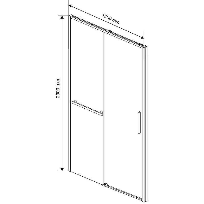 Душевая дверь Vincea Slim Soft 130 черная стекло прозрачное VDS-1SS130CLB - 1