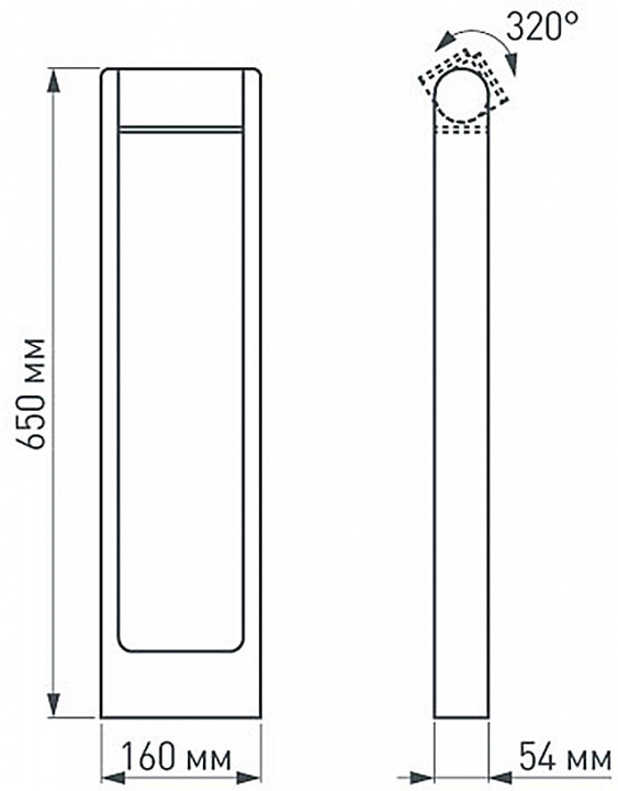 Уличный светодиодный светильник Arlight LGD-Path-Frame-Rotary-H650-6W Warm3000 020345(1) - 2