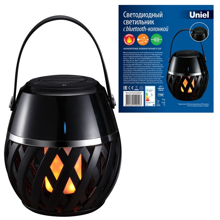 Переносной светодиодный фонарь Uniel аккумуляторный ULD-R201 LED/Flame Black UL-00006768 - 0