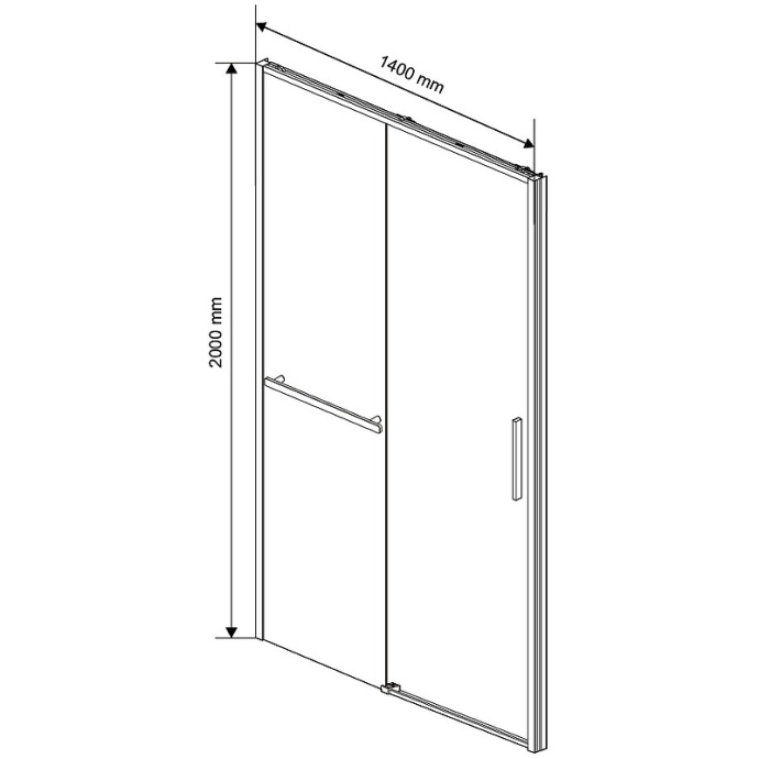 Душевая дверь Vincea Slim Soft 140 черная стекло прозрачное VDS-1SS140CLB - 1