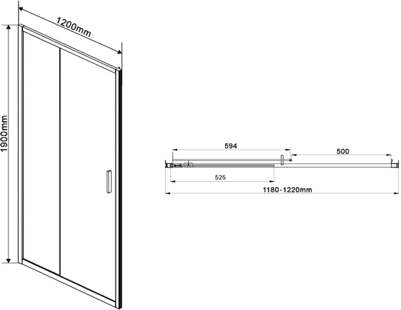 Душевая дверь в нишу Vincea Garda 120х190 профиль сталь стекло прозрачное VDS-1G120CLGM - 2